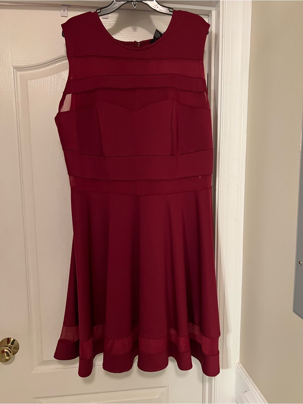 Ashley Stewart Burgundy Sleeveless Mini Dress
